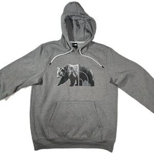 Mens The North Face Grizzly Bear Graphic Pullover Hoodie Large Gray